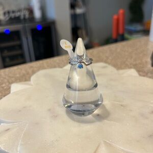 NEW Elegant Silver Ring with Blue Gemstone